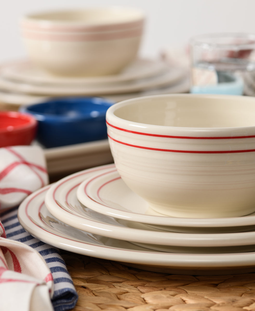 Fiesta Dinnerware - Americana Scarlet Band Classic Bistro 3-Piece Place Setting, Service For 1 - Image 2