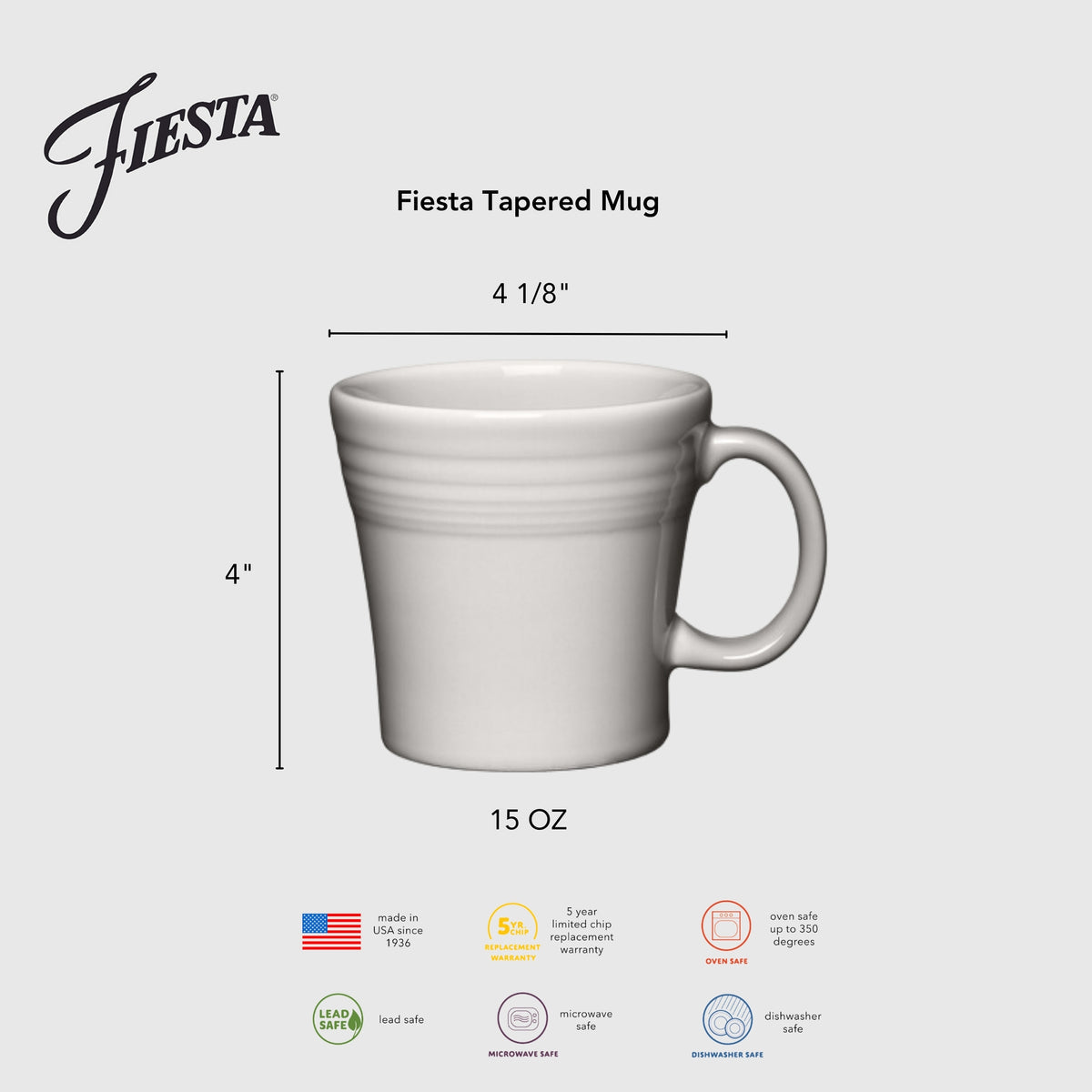 Fiesta Dinnerware - Mixed Aegean 15 OZ Set of 4 Mixed Tapered Mug Set - Image 2
