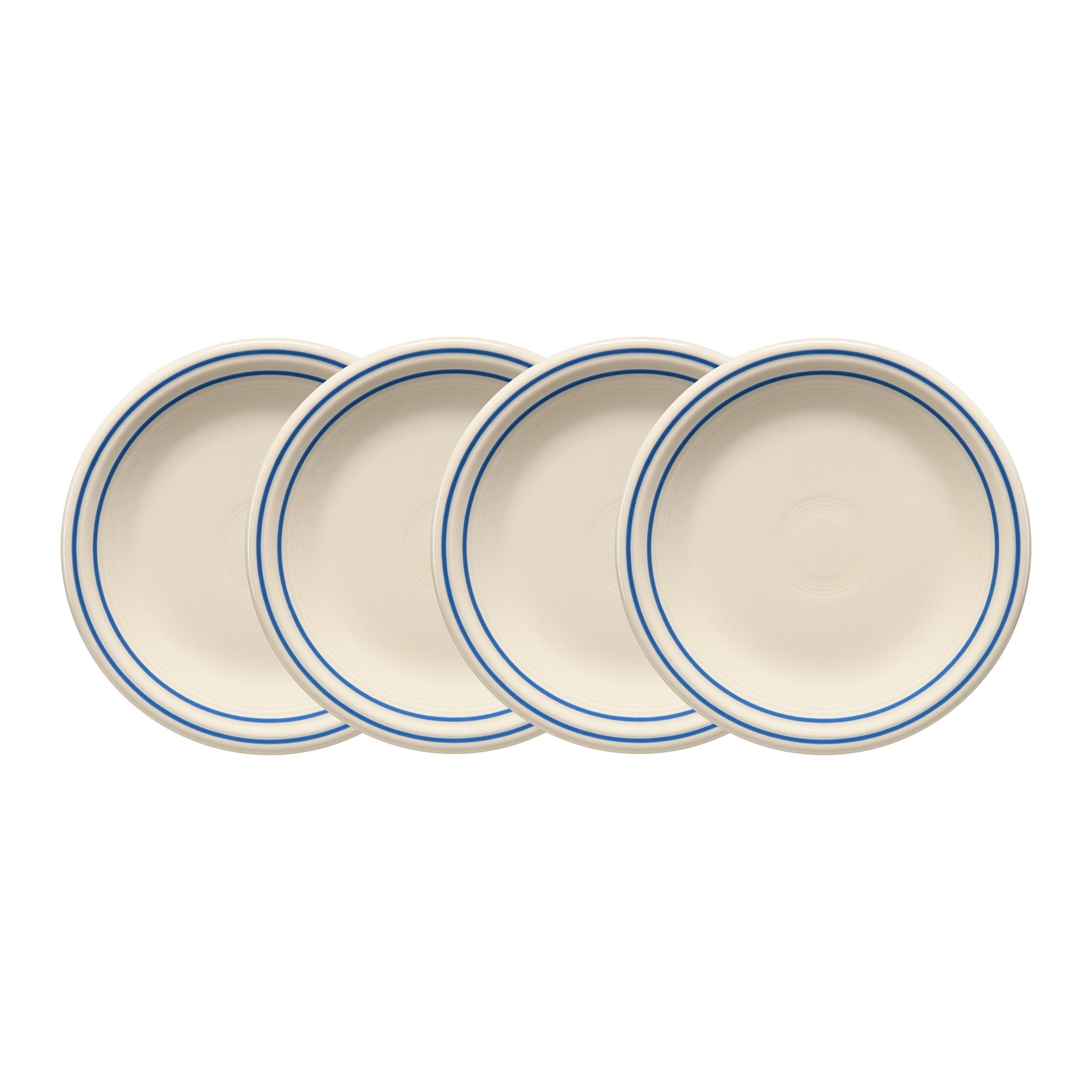 Fiesta Dinnerware - Americana Lapis Band Set of 4 Classic Rim 7 1/4-Inch Salad Plates