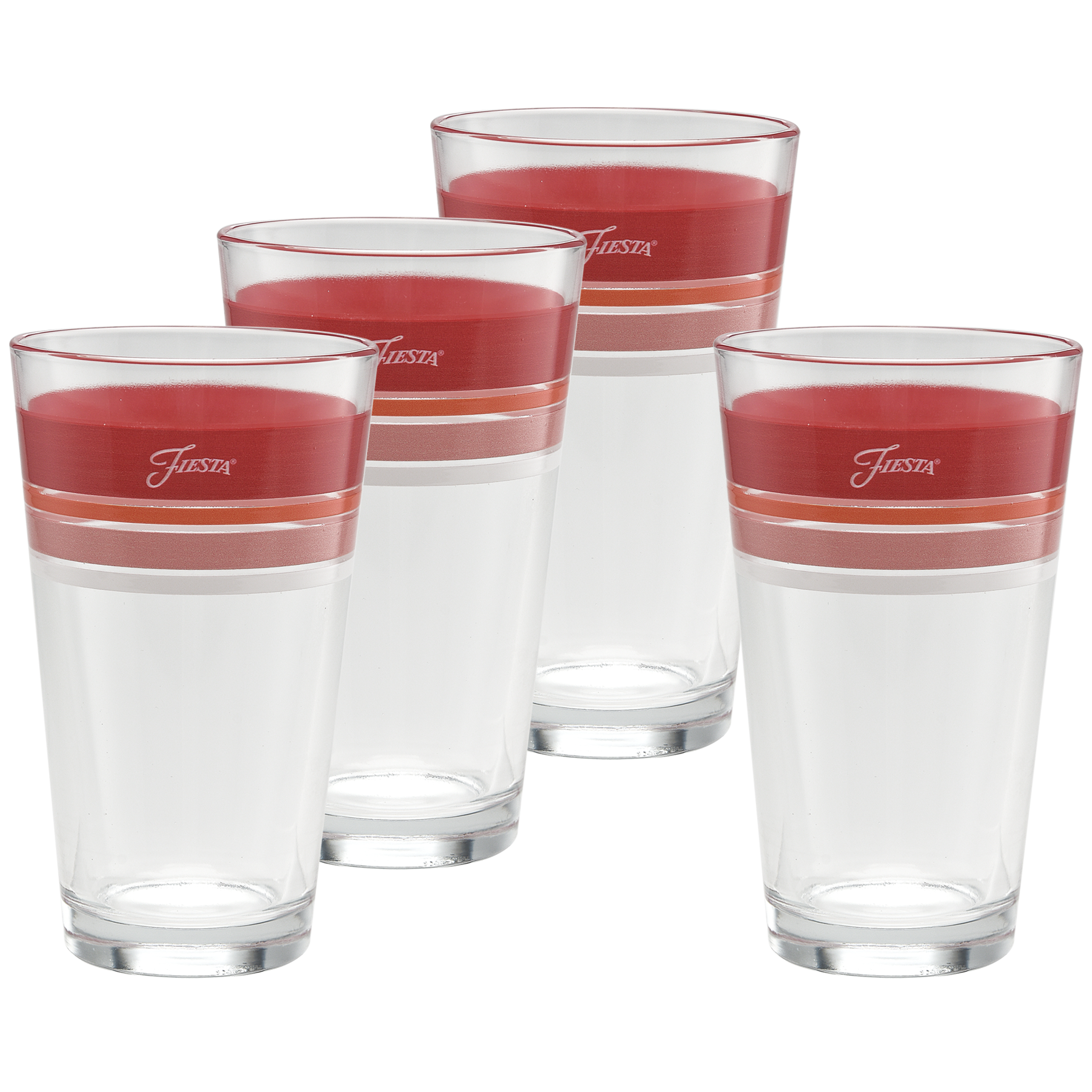 Fiesta Dinnerware - Horizon Sunset 16 oz. Edgeline Cooler Glass Mixed - Set of 4