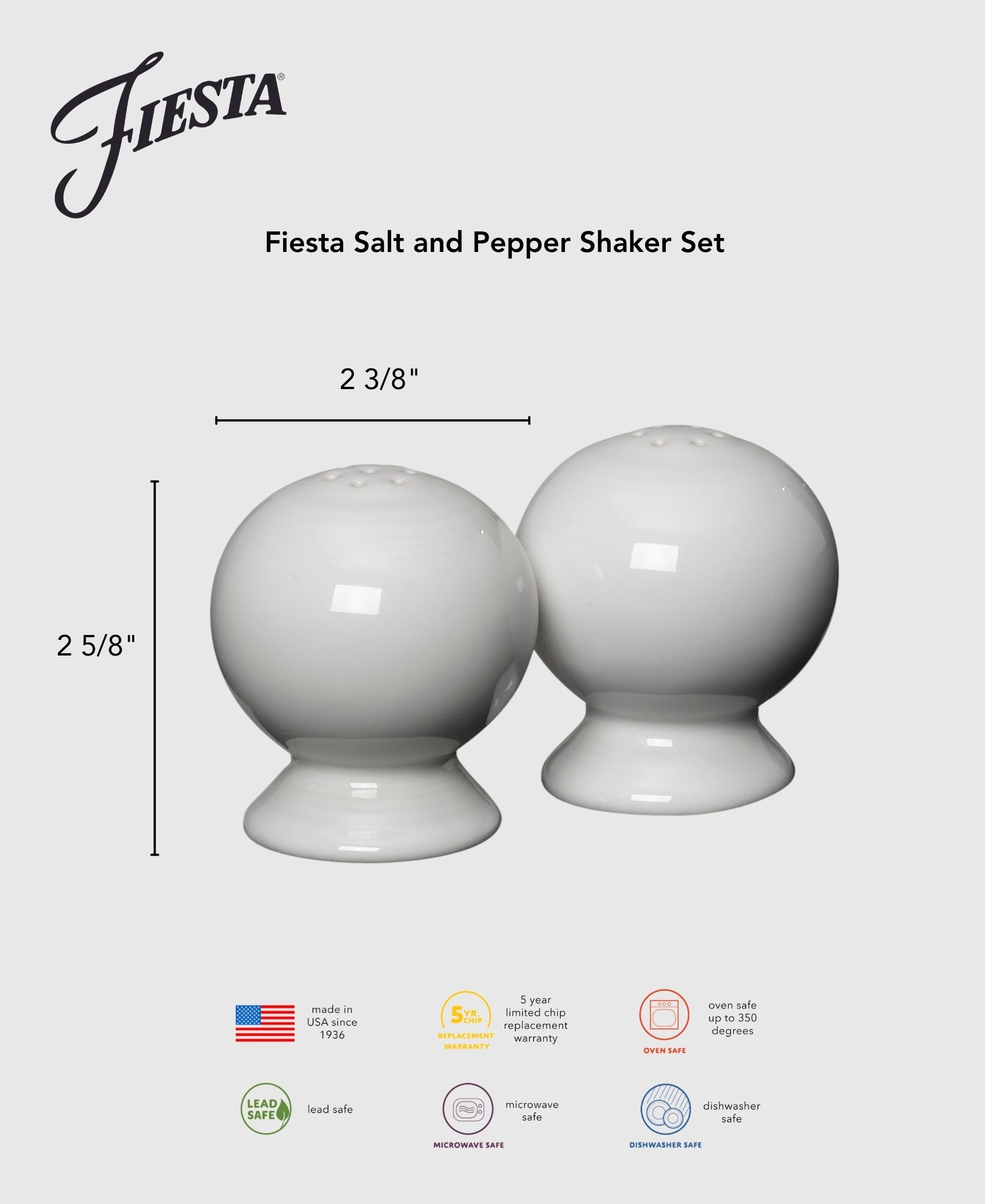 Fiesta Dinnerware - Fiesta 2 5/8 Inch Salt and Pepper Shaker Set - Image 9
