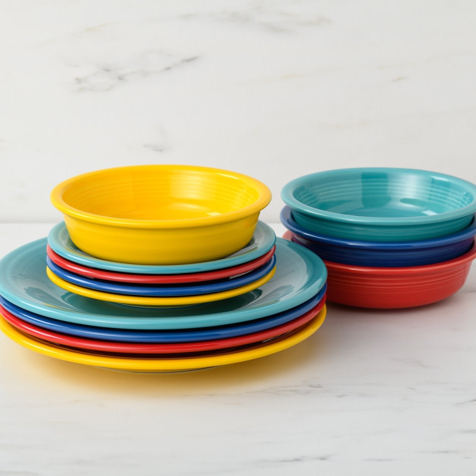 Fiesta Dinnerware - Mixed Vibrant Classic Rim 12-Piece Dinnerware Set, Service for 4 - Image 2