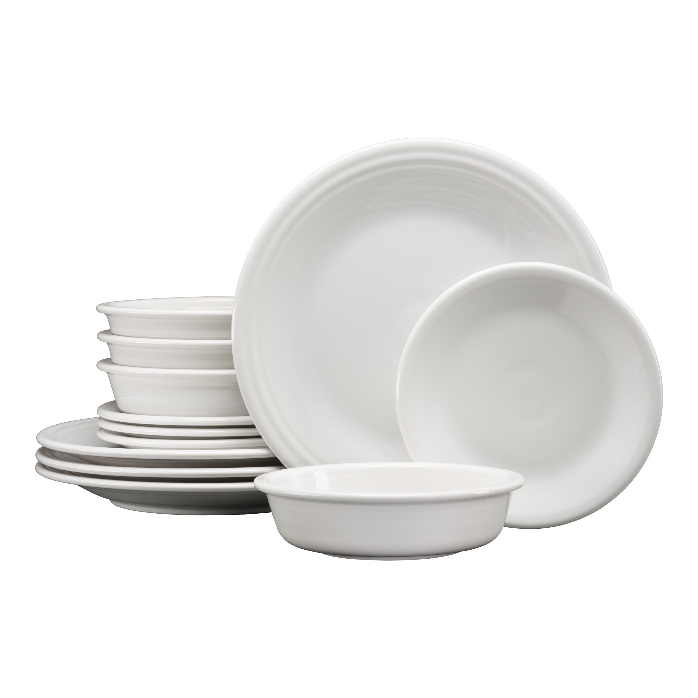 Fiesta Dinnerware - Classic Rim 12-Piece Dinnerware Set, Service for 4