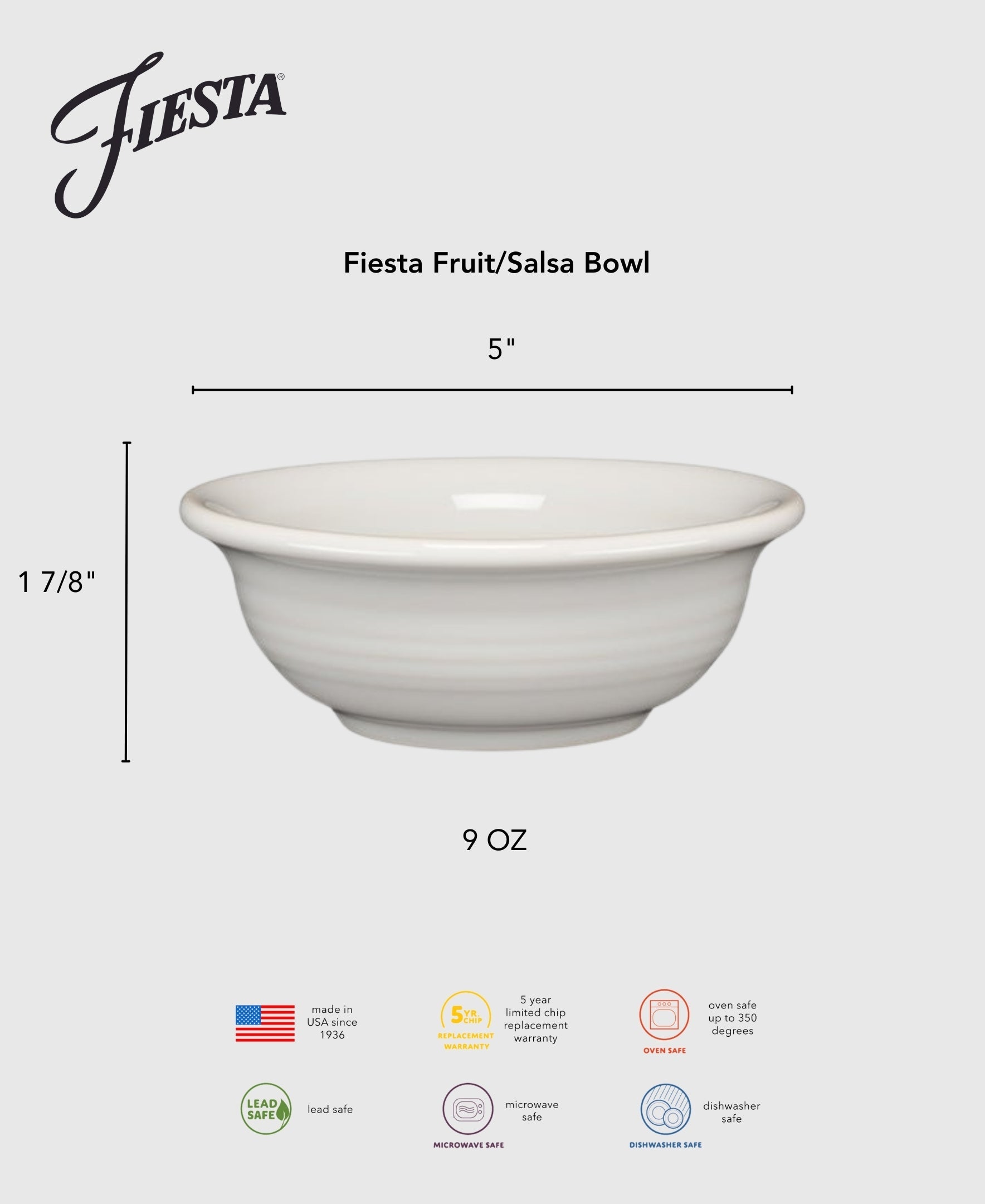 Fiesta Dinnerware - Fiesta 5 Inch Fruit/Salsa Bowl 9 OZ - Image 5