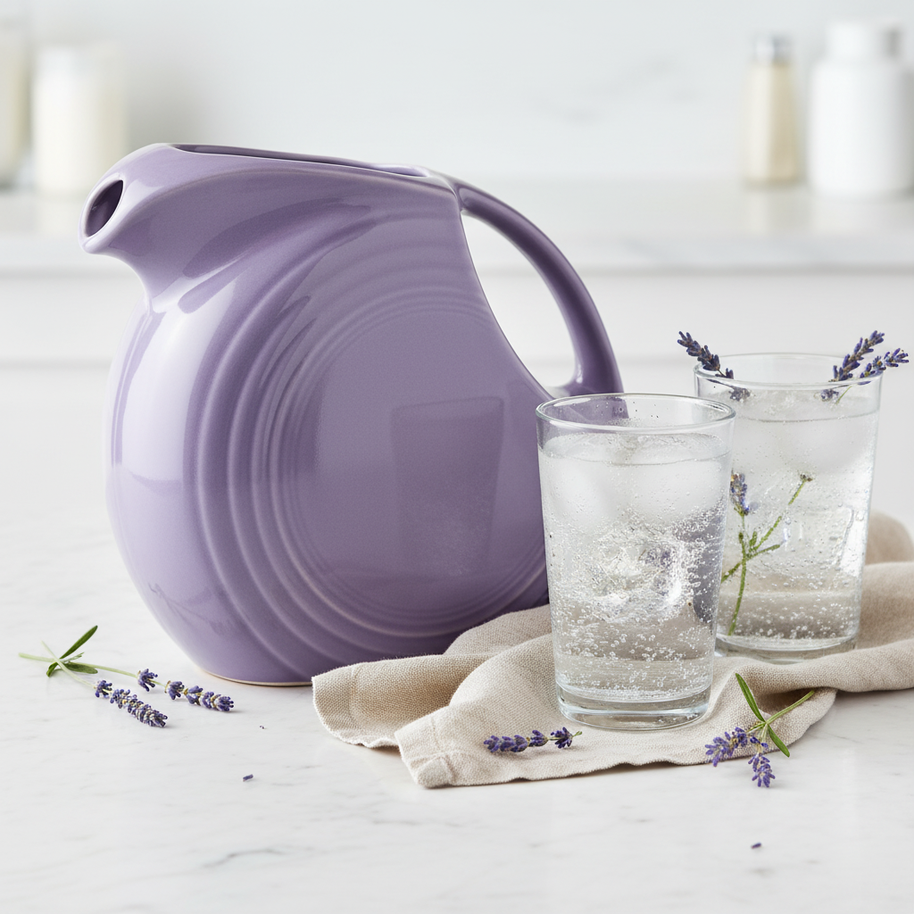 Fiesta Dinnerware - Lavender 67 OZ Large Disk Pitcher - Image 4