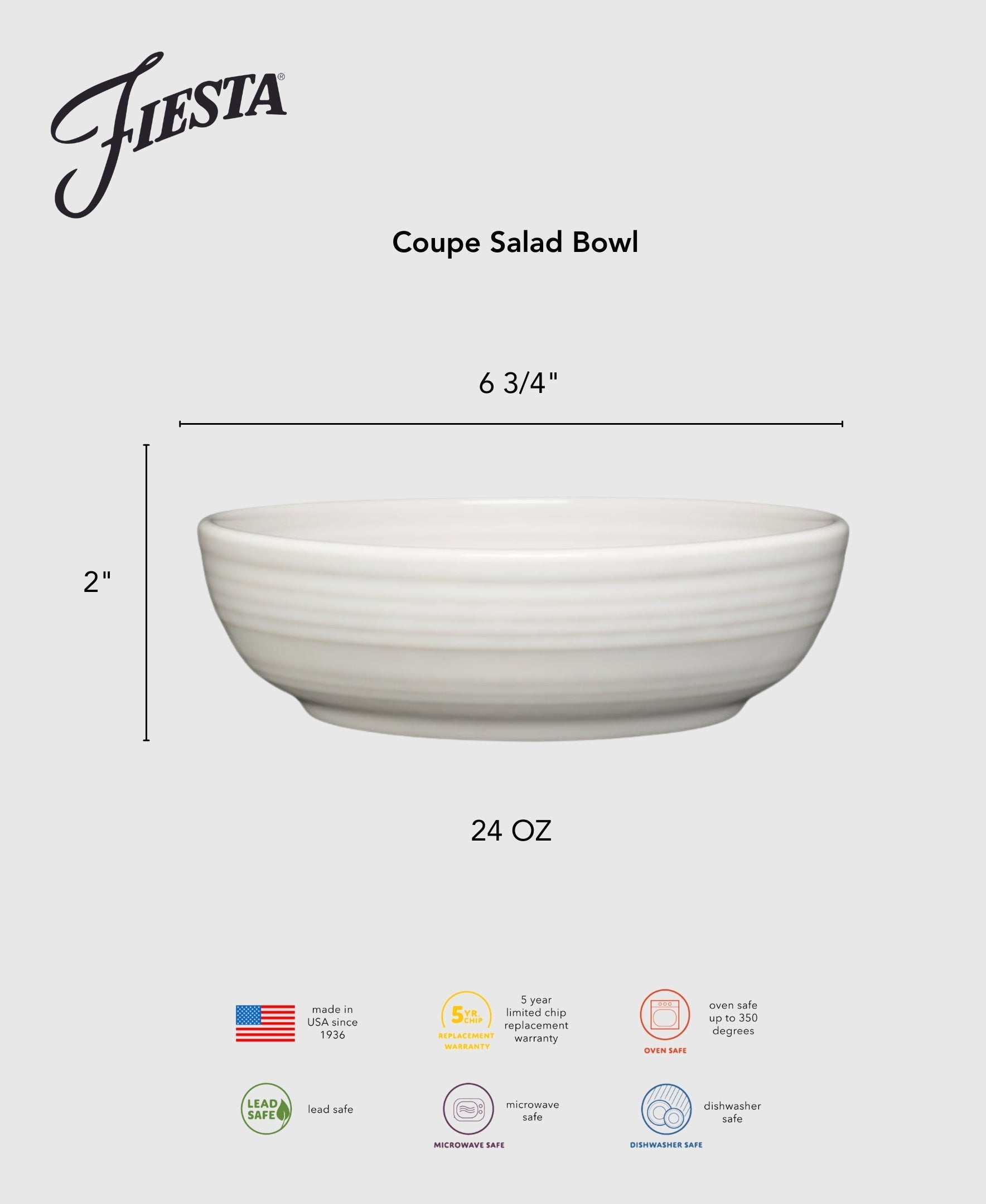 Fiesta Dinnerware - Coupe 6 3/4 Inch Salad Bowl 24 OZ - Image 11