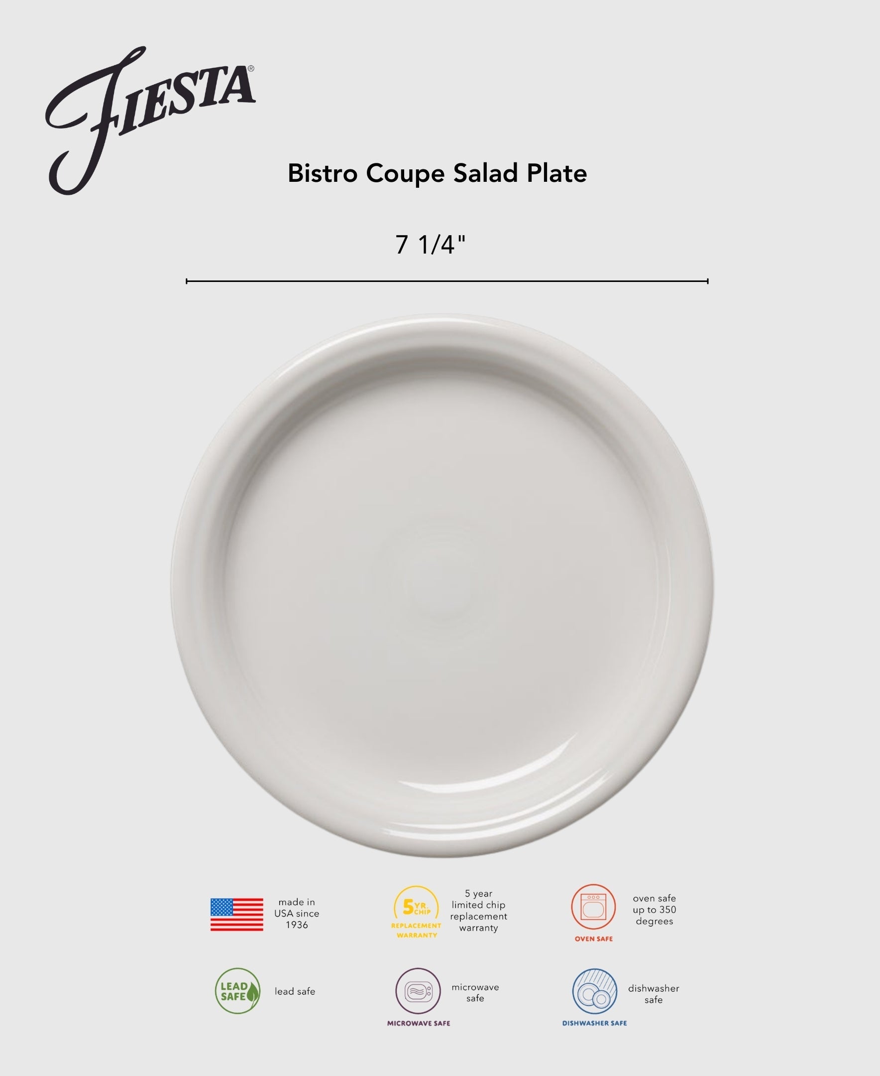 Fiesta Dinnerware - Lavender Bistro Coupe 7 1/4 Inch Salad Plate - Image 2