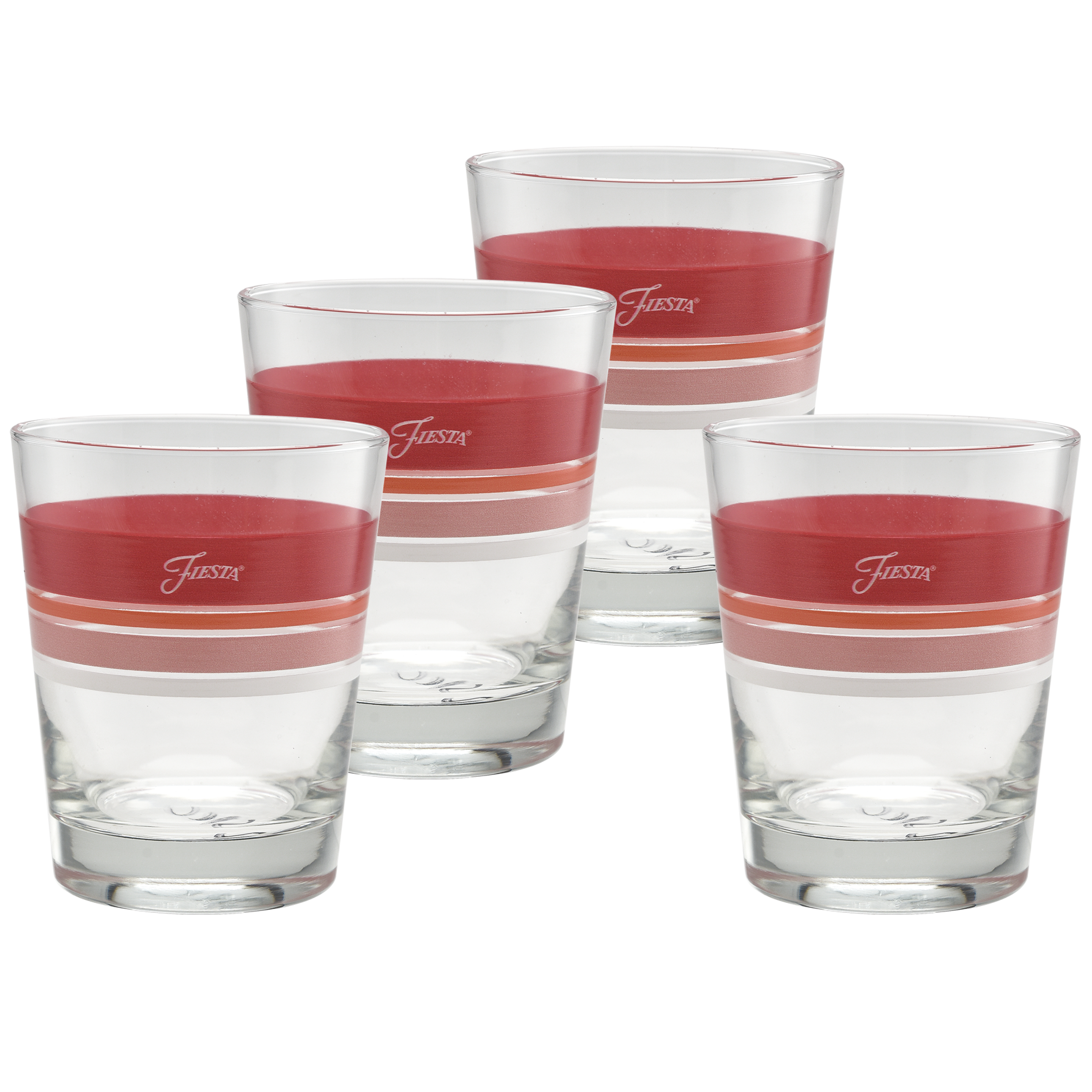 Fiesta Dinnerware - Sunset Horizon Edgeline Tapered Double Old Fashion Glass Mixed, Set of 4