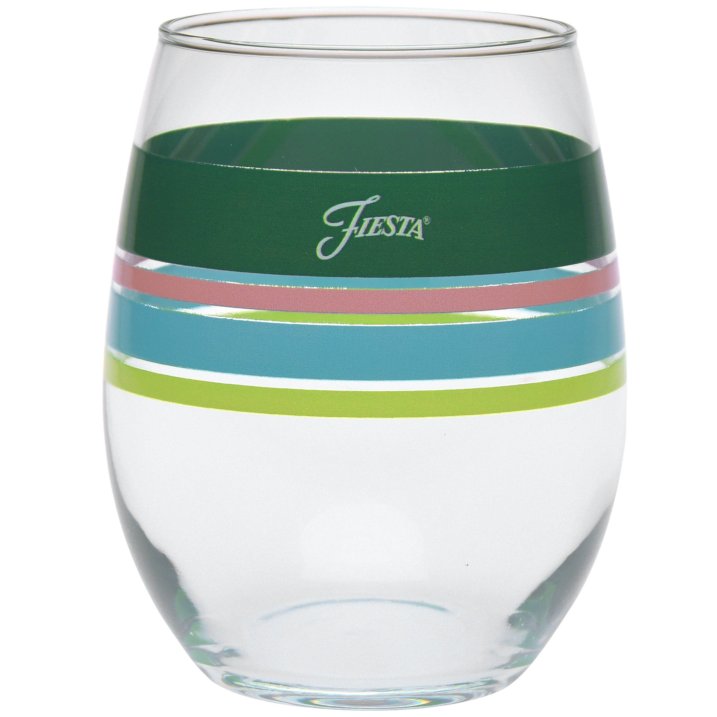 Fiesta Dinnerware - Retired 15 oz. Fiesta® Edgeline Stemless Wine Tropical, Set of 4 - Image 2