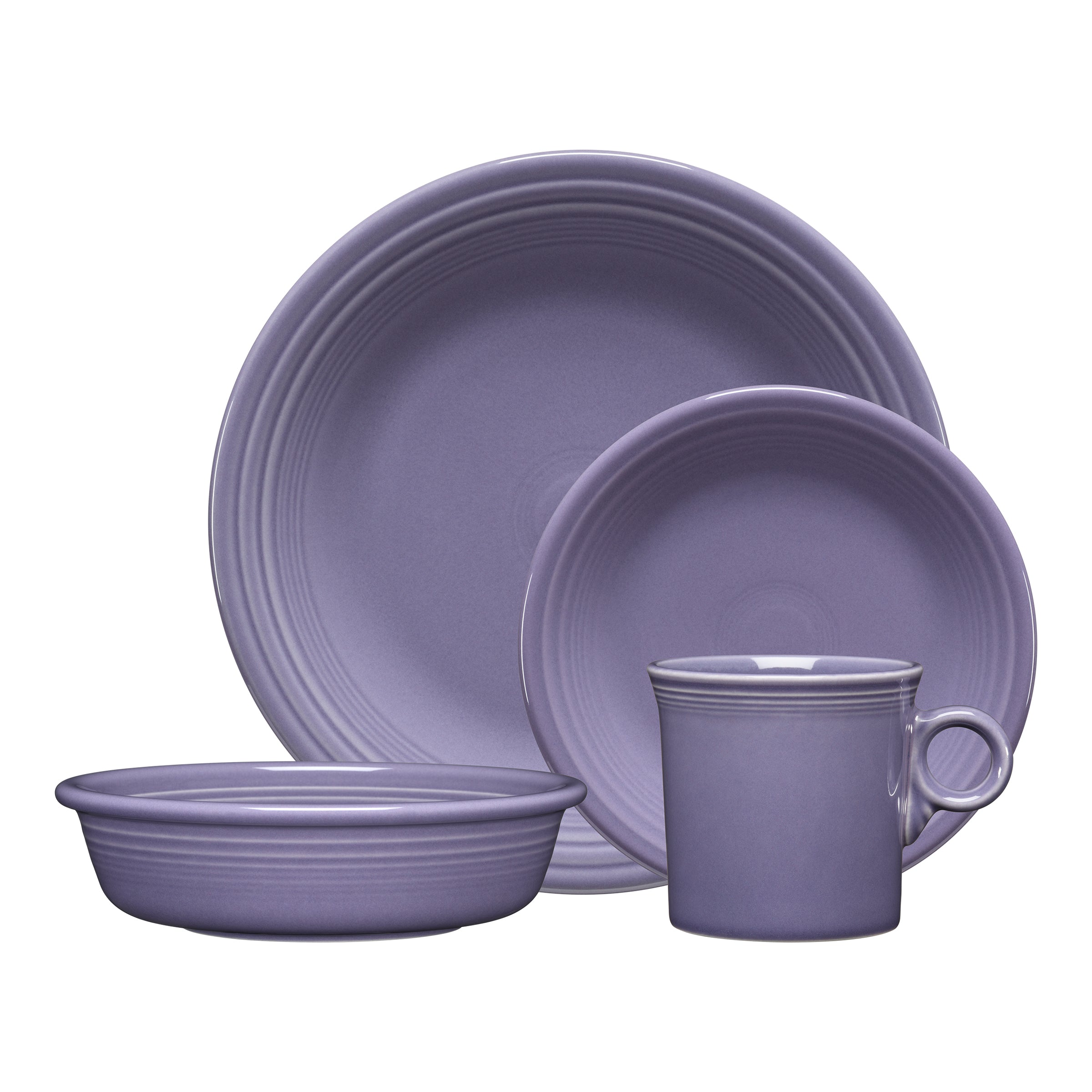Fiesta Dinnerware - Lavender Classic Rim 4-Piece Place Setting, Service for 1