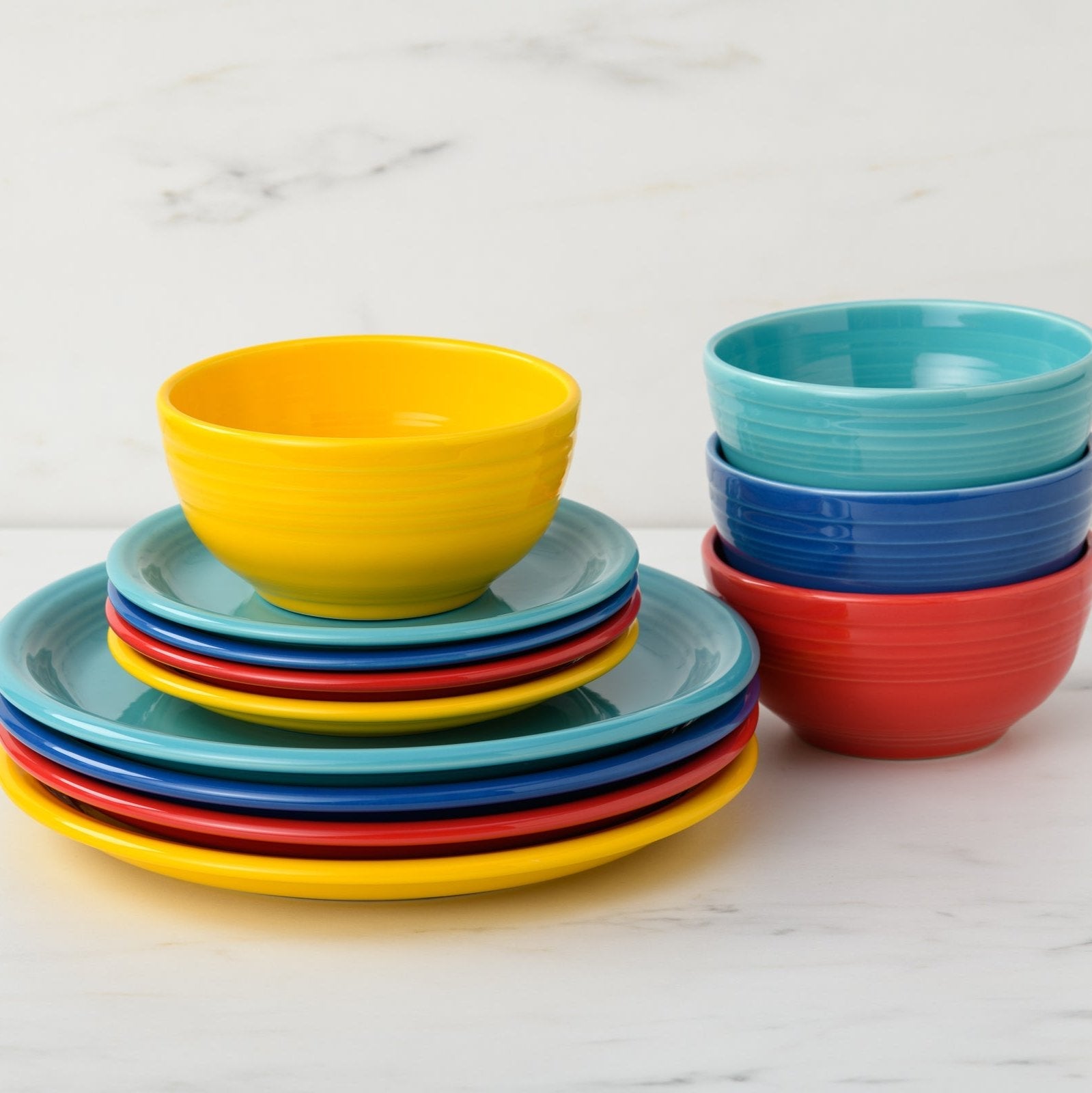 Fiesta Dinnerware - Mixed Vibrant Bistro Coupe 12-Piece Dinnerware Set, Service for 4 - Image 2