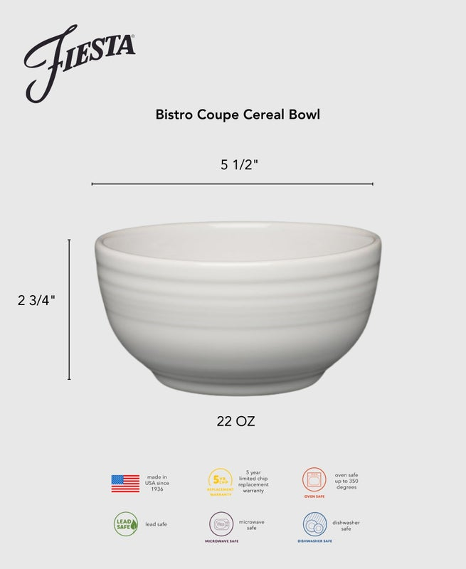 Fiesta Dinnerware - Botanical Floral Sky Bistro Coupe 5 1/2 Inch Cereal Bowl 22 OZ - Image 3