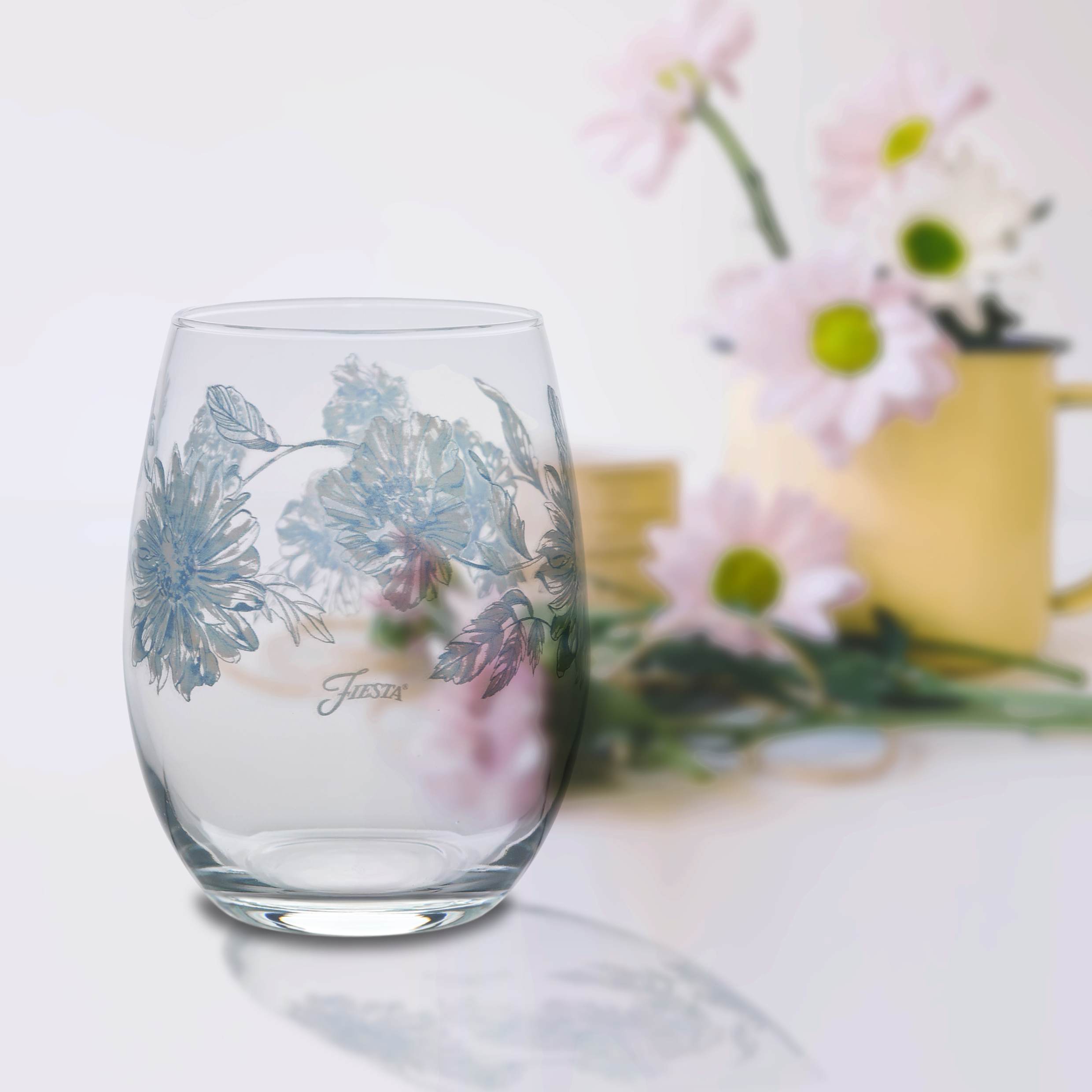 Fiesta Dinnerware - Botanical Floral 15 oz. Stemless Wine Glass, Set of 4 - Image 3